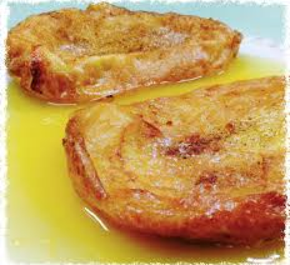 TORRIJAS EN ALMIBAR DE NARANJA.