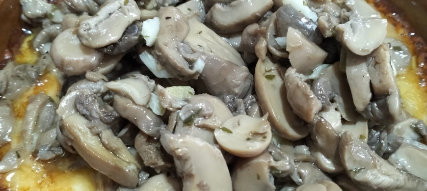 PROVOLONE CON SALTEADO DE SETAS CON THERMOMIX