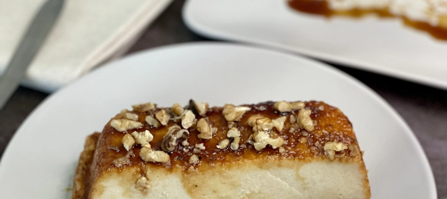 PUDIN DE MAGDALENAS, QUESITOS Y NUECES (Receta de aprovechamiento)